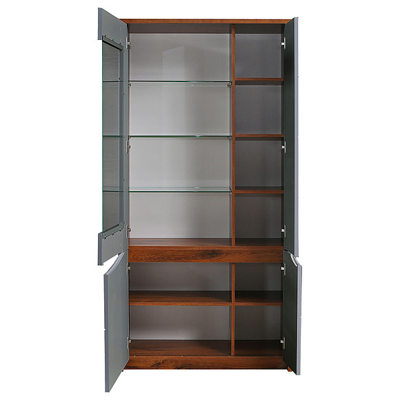 Шкаф «Монако» П6.528.0.05-01, Материал: МДФ+ПВХ, Цвет: Дуб Саттер+Серый Мокко