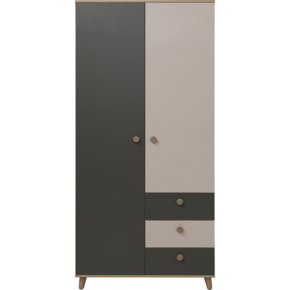 Шкаф для одежды «Вена» П6.115.1.01, Материал: ЛДСП, Цвет: Базальт + Персидский жемчуг + Гикори Кингстон