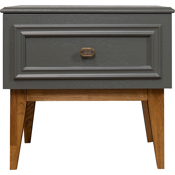 საძინებლის ტუმბო  «დოლჩე» პ3.597.1.02, ადგილი: მდფ, შეღებილი, ფერი: ბაზალტი + მუხის რუსტიკალი