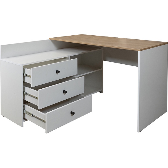 Стол письменный «Ардо» П3.598.0.08, Материал: ЛДСП, Цвет: Белый - Дуб мадура