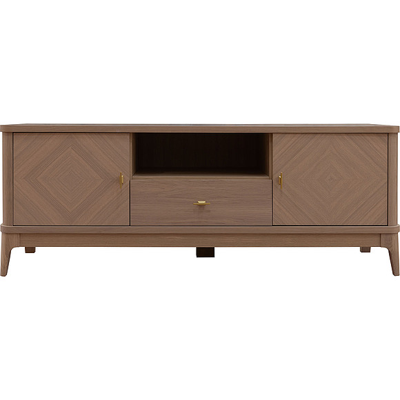 Тумба ТВ «Армани» П1.135.0.10, Материал: массив (сращенный мебельный щит) дуба, Цвет: Дуб Крафт светлый