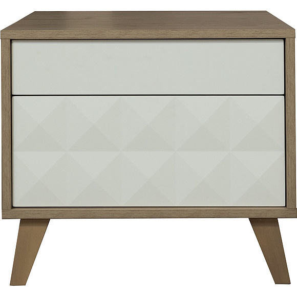 Тумба прикроватная «Тринити» П6.114.1.04, Материал: ЛДСП+МДФ, Цвет: Ваниль + Гикори Кингстон