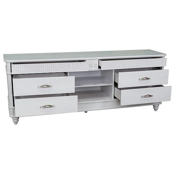 Тумба ТВ «Юстина Люкс» БМ2.690.0.76, Материал: Массив (дуб), Цвет: Молоко