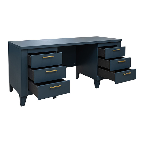 საწერი მაგიდა «ამადეი» პ6.635.2.17 (პ635.17), ადგილი: მასიური მუხა, ფერი: სამეფო ლურჯი