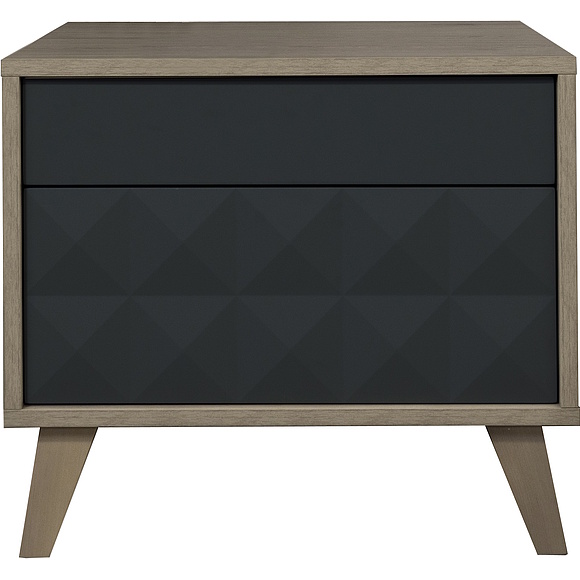 Тумба прикроватная «Тринити» П6.114.1.04, Материал: ЛДСП+МДФ, Цвет: Антрацит + Гикори Кингстон