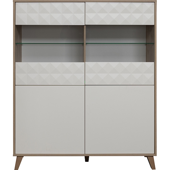 Шкаф 2д «Тринити» П6.114.0.03, Материал: МДФ, Цвет: Ваниль + Гикори Кингстон