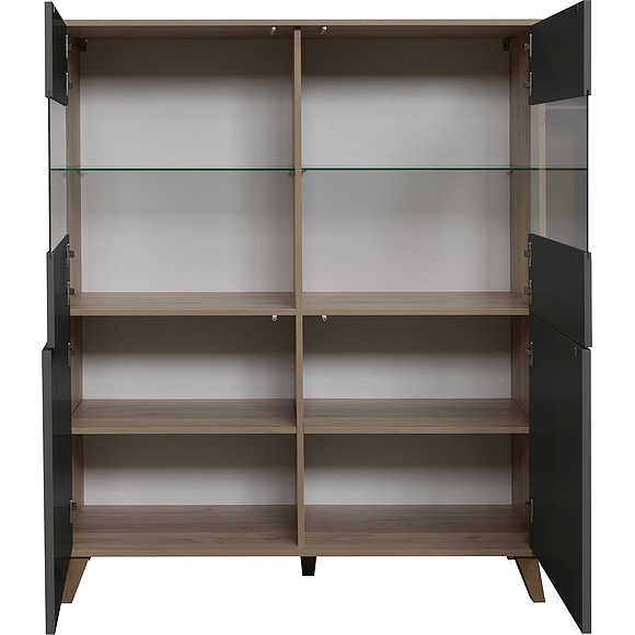 Шкаф 2д «Тринити» П6.114.0.03, Материал: МДФ, Цвет: Антрацит + Гикори Кингстон