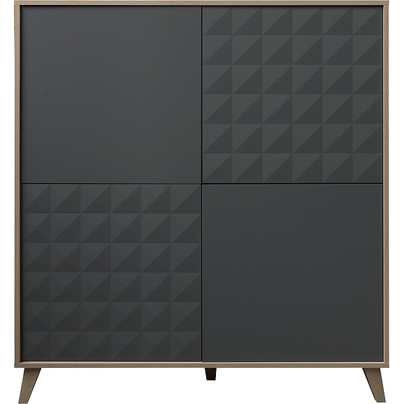 Тумба «Тринити» П6.114.0.06, Материал: ЛДСП+МДФ, Цвет: Антрацит + Гикори Кингстон