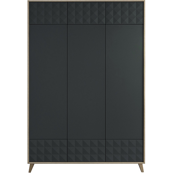 Шкаф для одежды «Тринити» П6.114.1.01, Материал: ЛДСП+МДФ, Цвет: Антрацит + Гикори Кингстон