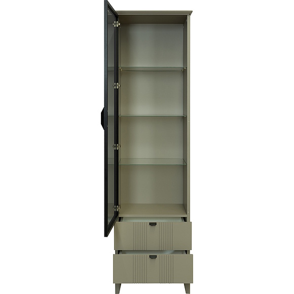 Шкаф-витрина «Аванти» БМ2.783.0.09-01, ადგილი: მდფ, ფერი: ზეთისხილის ფერი