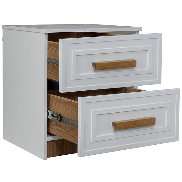 Тумба прикроватная «Порта» П7.061.1.26, ადგილი: ლდსპ, ფერი: Белый + Кедр Орегон