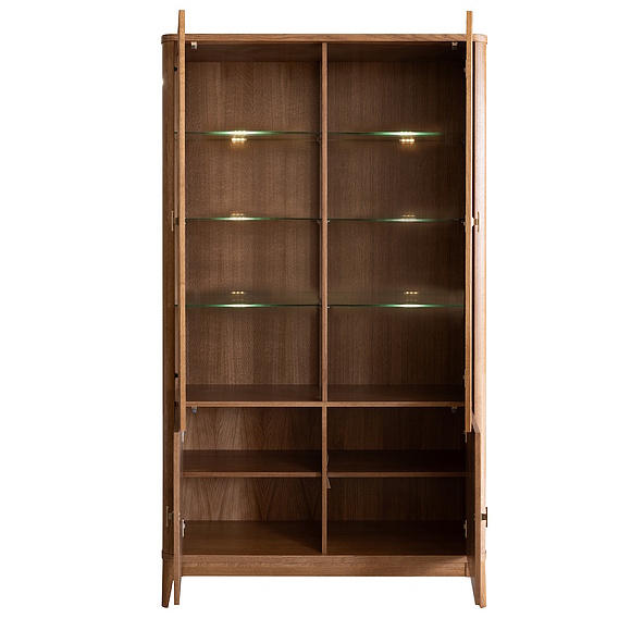 Шкаф-витрина 2д «Армани» П1.135.0.21, Материал: массив (сращенный мебельный щит) дуба, Цвет: Дуб альпийский