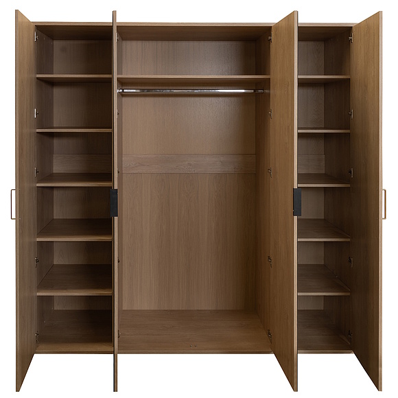 Шкаф для одежды 4д «Поинт» БМ2.665.1.02-01, ადგილი: ლდსპ, ფერი: მადურას მუხა