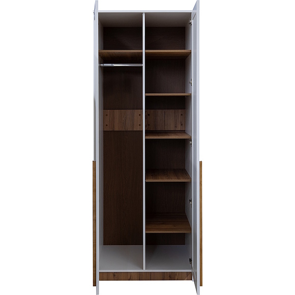 Шкаф для одежды 2д «Порта» П7.061.1.18, ადგილი: ლდსპ+მდფ, ფერი: Белый + Кедр Орегон