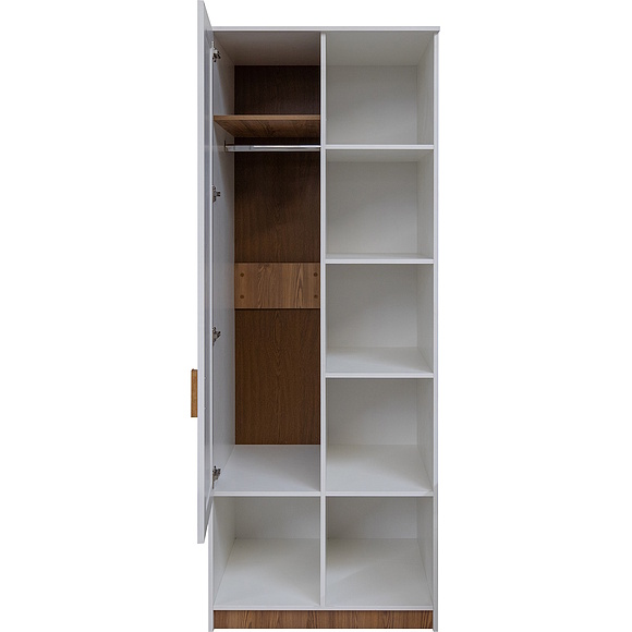 Шкаф комбинированный «Порта» П7.061.1.19, ადგილი: ლდსპ+მდფ, ფერი: Белый + Кедр Орегон