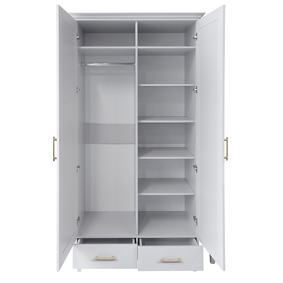 ტანსაცმლის კარადა 2დ «სატი» პ7.057.1.18, ადგილი: ლდსპ+მდფ, ფერი: თეთრი