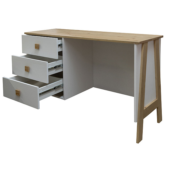 Стол письменный «Этна» БМ2.784.1.02, Материал: Массив (сосна), Цвет: Белый воск + темпо