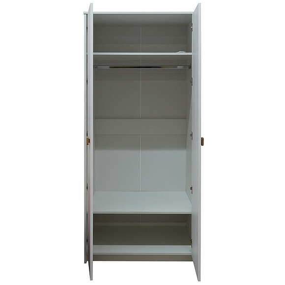 Шкаф для одежды 2д «Этна» БМ2.784.1.05, Материал: Массив (сосна), Цвет: Белый воск + темпо