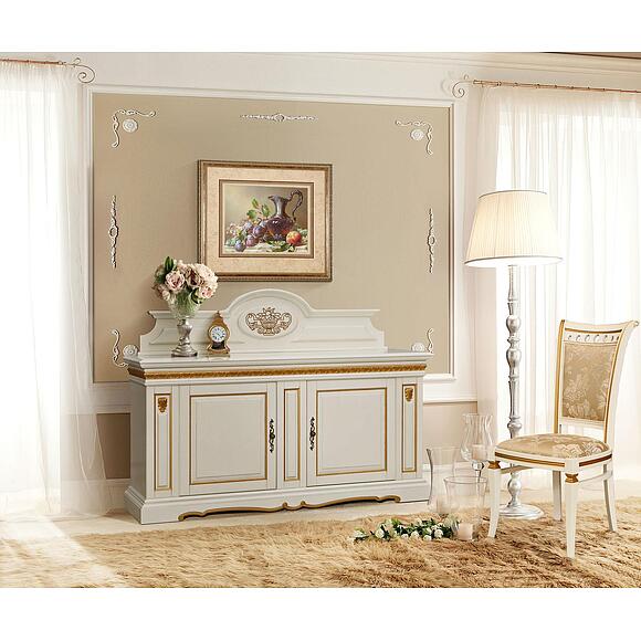 Тумба «Милана 3/1с» П4.265.0.22(265.31с), Материал: Массив (дуб), Цвет: Слоновая кость с золочением