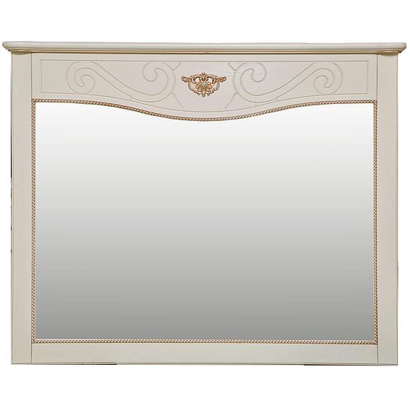 Зеркало настенное «Алези» П1.350.0.14 (П350.14), Материал: Массив (дуб), Цвет: Слоновая кость с золочением (zerkalo_alezi_2_p350_14_slon_kost_2.jpg) Зеркало настенное «Алези» П1.350.0.14 (П350.14), Материал: Массив (дуб), Цвет: Слоновая кость с золочением