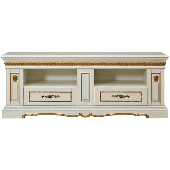 Тумба «Милана ТВ4с» П4.265.0.16(265.16с), Материал: Массив (дуб), Цвет: Слоновая кость с золочением