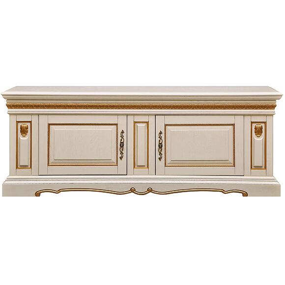 Тумба «Милана ТВ3с» П4.265.0.15(265.15с), Материал: Массив (дуб), Цвет: Слоновая кость с золочением