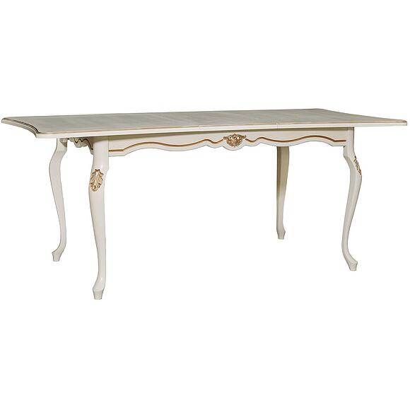 Стол обеденный «Алези» П1.350.4.06 (П353.06), Материал: Массив (дуб), Цвет: Слоновая кость с золочением