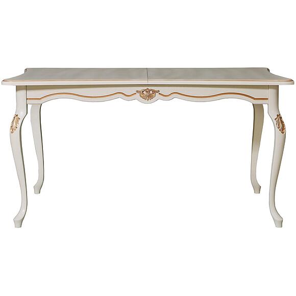 Стол обеденный «Алези» П1.350.4.06 (П353.06), Материал: Массив (дуб), Цвет: Слоновая кость с золочением