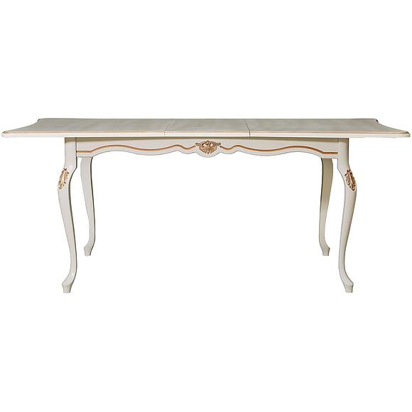 Стол обеденный «Алези» П1.350.4.06 (П353.06), Материал: Массив (дуб), Цвет: Слоновая кость с золочением