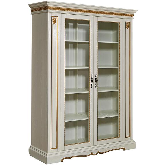 კარადა «მილანა 5/1» პ4.265.2.04(396.04), ადგილი: მასიური მუხა, ფერი: სპილოს ძვლის ფერი ოქროსფერი ორნამენტებით