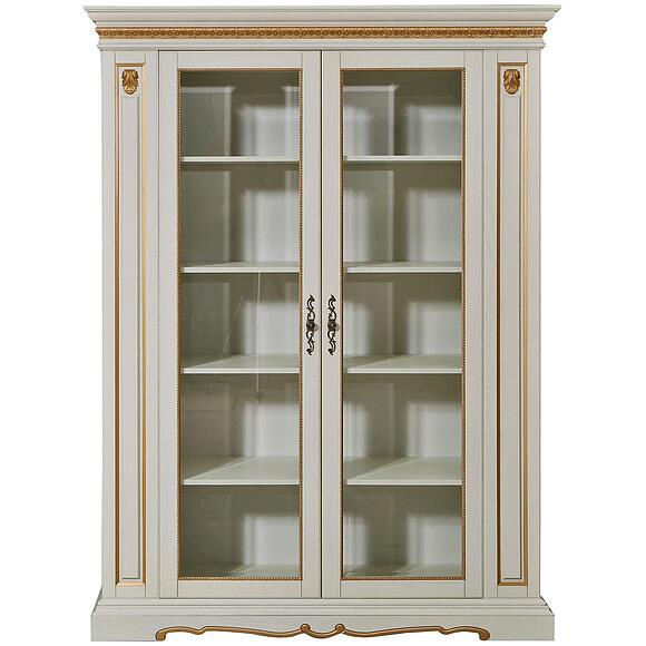 კარადა «მილანა 5/1» პ4.265.2.04(396.04), ადგილი: მასიური მუხა, ფერი: სპილოს ძვლის ფერი ოქროსფერი ორნამენტებით