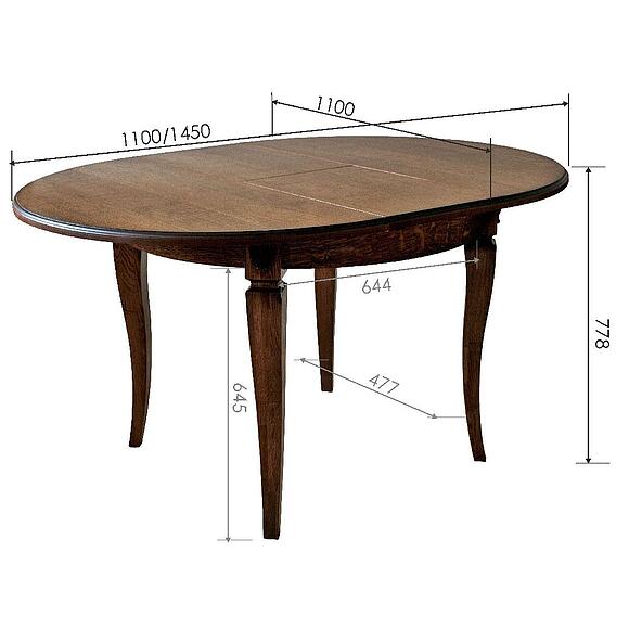 Стол «Милана 12А» П4.265.0.27(318.08), Материал: Массив (дуб), Цвет: Черешня