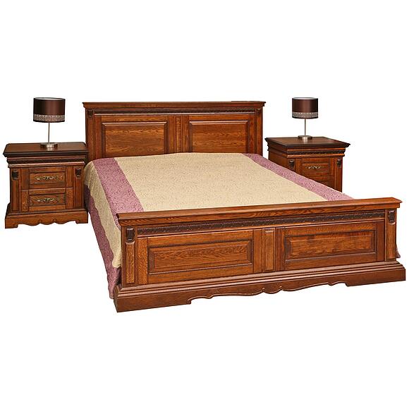 ორადგილიანი საწოლი «მილანა» მაღალი ფეხებით, ადგილი: მასიური მუხა, ფერი: ბლისფერი, ტრანსფორმაციის მექანიზმი: მექანიზმის გარეშე, საძილე ადგილი: 2000x1600 мм, ზომა: 2187x1772x1035