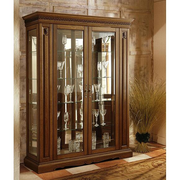 Шкаф с витриной «Милана 5» П4.265.0.05(265.05), Материал: Массив (дуб), Цвет: Черешня