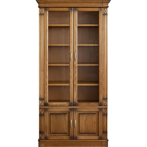 ბიბლიოთეკის ავეჯის ნაკრები «ვერდი ლუქსი 3» პ3.487.2.03 (პ523.ნ3), ადგილი: მასიური მუხა, ფერი: მუხის რუსტიკალი დაძველების ეფექტით