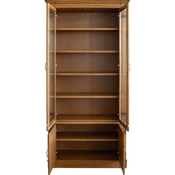 ბიბლიოთეკის ავეჯის ნაკრები «ვერდი ლუქსი 3» პ3.487.2.03 (პ523.ნ3), ადგილი: მასიური მუხა, ფერი: მუხის რუსტიკალი დაძველების ეფექტით