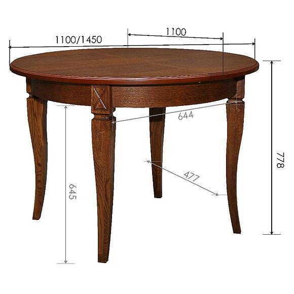 Стол «Верди 12А» П4.487.4.06(318.07), Материал: Массив (дуб), Цвет: Дуб рустикаль с патинированием