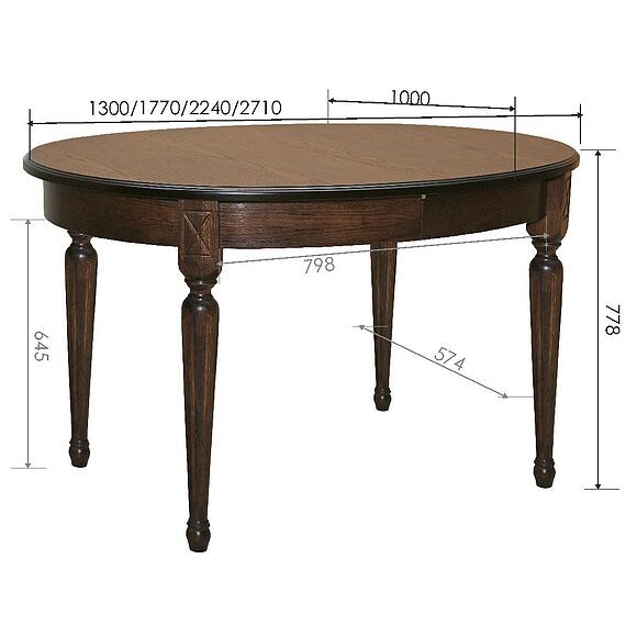 მაგიდა «ვერდი» პ4.487.4.07 (პ323.01), ფერი: მუხის რუსტიკალი დაძველების ეფექტით