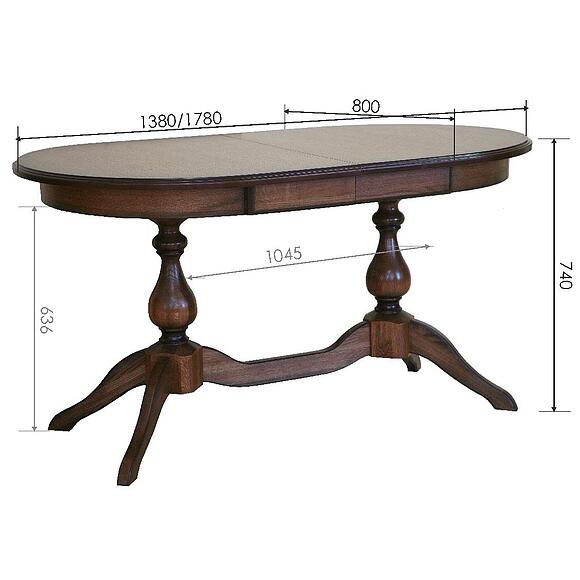 Стол обеденный «Верди» П4.487.4.16 (П106.16), Материал: Массив (дуб), Цвет: Дуб рустикаль с патинированием