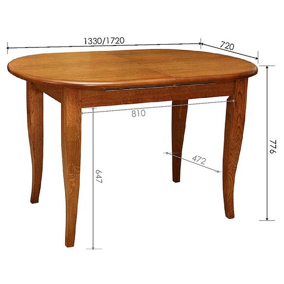 სასადილო მაგიდა «ალტი» პ4.490.4.07 (პ285.07), ადგილი: მდფ+შპონი, ფერი: მუხის რუსტიკალი დაძველების ეფექტით