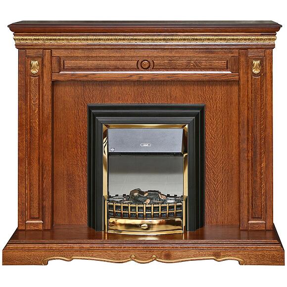 Портал для камина «Милана 17с» П4.265.0.17(265.17с), Цвет: Черешня с золочением (podstavka_dekor_milana_17_p265_17_chereshnya_zoloto_3.jpg) Портал для камина «Милана 17с» П4.265.0.17(265.17с), Цвет: Черешня с золочением