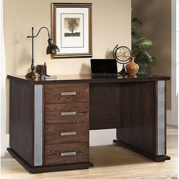 Стол письменный «Тунис» П6.343.2.25-01 (П343.25Ш), Материал: ДСП+шпон, Цвет: Венге с серебром