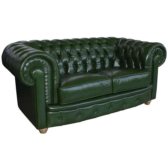 2-ადგილიანი დივანი «ჩესტერფილდი» (22), ადგილი: ნატურალური ტყავი, ტყავის ჯგუფი: 150 ჯგუფი