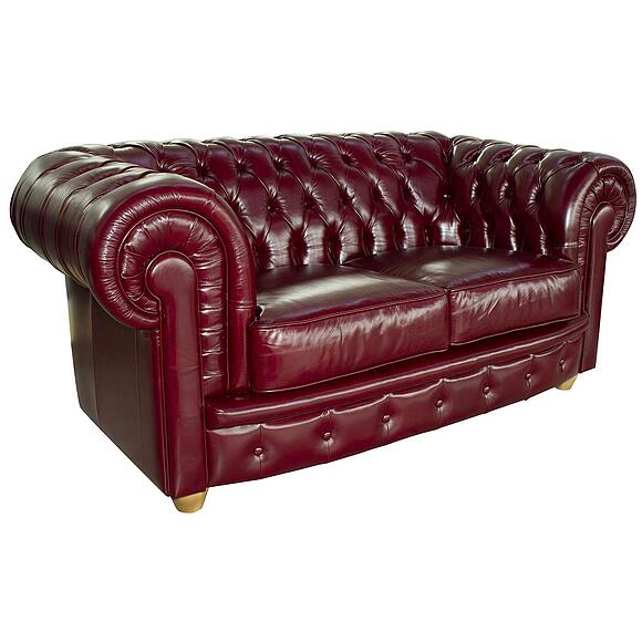 2-ადგილიანი დივანი «ჩესტერფილდი» (22), ადგილი: ნატურალური ტყავი, ტყავის ჯგუფი: 150 ჯგუფი