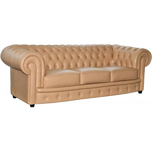 3-ადგილიანი დივანი «ჩესტერფილდი» (32), ადგილი: ნატურალური ტყავი, ტყავის ჯგუფი: 140 ჯგუფი