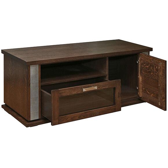 Тумба под ТВ «Тунис» П6.343.0.18 (П343.18Ш), Материал: МДФ+шпон, Цвет: Венге с серебром