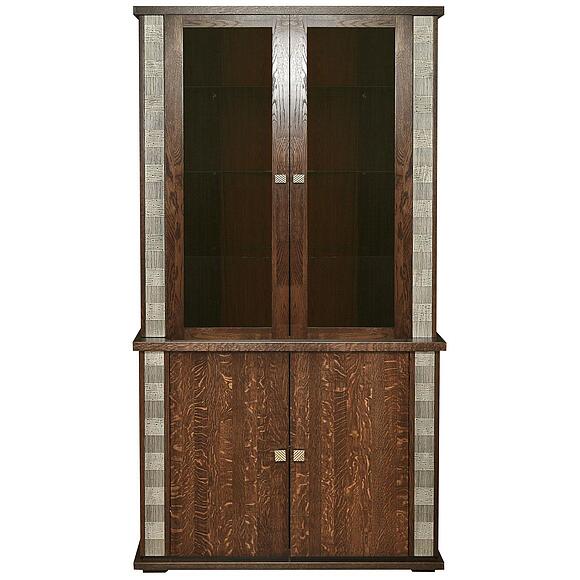 Шкаф 2д «Тунис» П6.343.0.17 (П343.17Ш), Материал: ДСП+шпон, Цвет: Венге с серебром