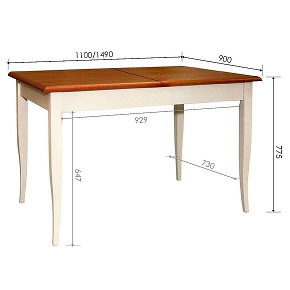 სასადილო მაგიდა «ალტი» პ6.490.4.23 (П490.23), ადგილი: დსპ+შპონი, ფერი: სპილოს ძვალი+თაფლისფერი