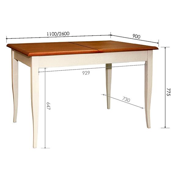 სასადილო მაგიდა «ალტი» პ6.490.4.24 (П490.24), ადგილი: დსპ+შპონი, ფერი: სპილოს ძვალი+თაფლისფერი