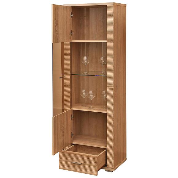 Шкаф с витриной «Гресс» П6.501.0.04 (П501.04), Материал: ЛДСП, Цвет: Дуб Сонома светлый